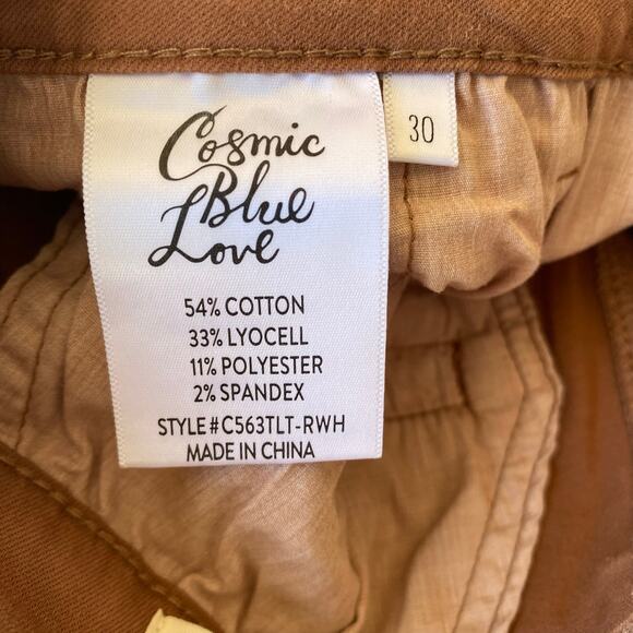 Cosmic Blue Love Women's Straight Leg Pants Size 30 Brown High Rise Soft Jeans - Picture 5 of 10